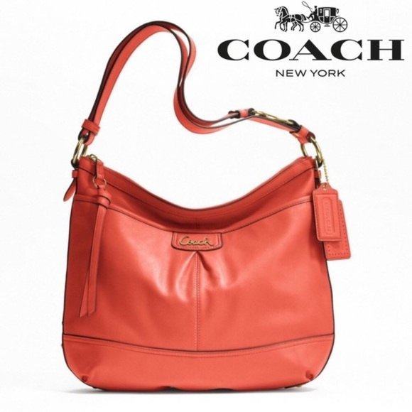 Coach Orange Park Leather Shoulder Bag - Picture 1 of 7